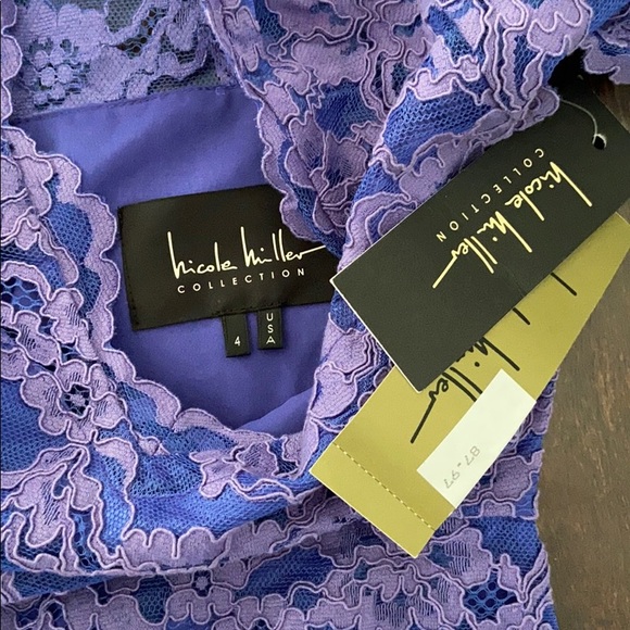 Nicole Miller Lilac Lace Dress - Picture 6 of 8